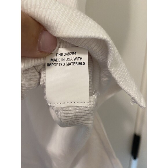 Terez White Women's Size Large Short Sleeve V-Neck T-Shirt Stretchy‎ oversized - Picture 5 of 7